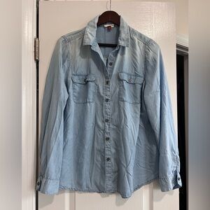 SO Light Blue Casual Button Down Shirt